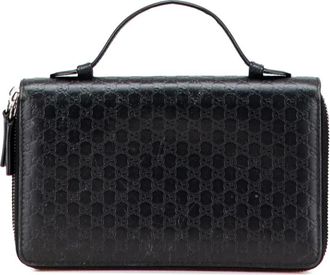 Gucci Pre-owned Handbags, female, Black, Size: ONE SIZE Pre-owned Elegant Top Handle Zip Around Travel Organizer