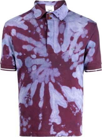 Stain Shade tie-die print cotton polo shirt - men - Cotton - M - Purple