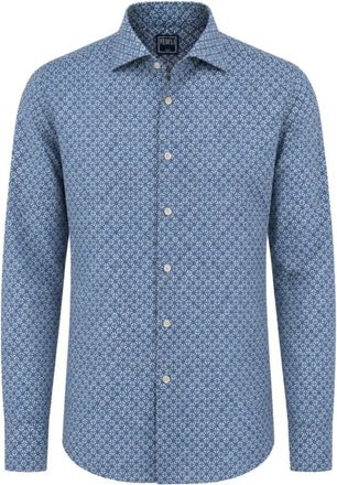 Fedeli Disty Style Shirt - Heren - Casual Overhemden - Blauw - L - Katoen - Overhemden