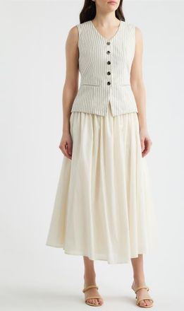 ZOE AND CLAIRE Stripe Vest Top Twofer Dress in Cream Black at Nordstrom, Size X-Small
