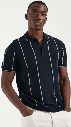 Blend Polo slim in 100% cotone blu navy a righe