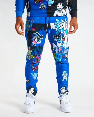 Sugarhill Boutique Mens Splash And Sugar Jogger In Blue