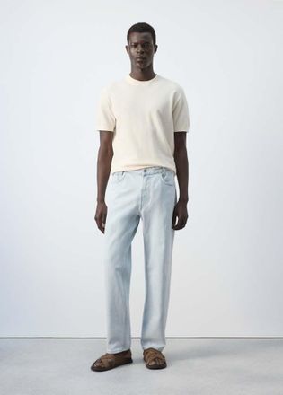 Mango Maglietta misto cotone maglia sottile bianco avorio - Uomo - XL - MANGO MAN