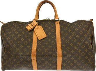 Louis Vuitton Pre-owned Weekend Bags, female, Brown, Size: ONE SIZE Pre-owned Monogram Keepall Travel Bag