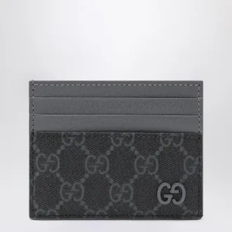 Gucci GG card holder with grey trims