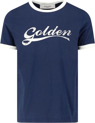 Golden Goose Short-Sleeved T-Shirt with Vintage Script Logo