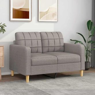 vidaXL Sof&aacute; De 2 Plazas De Tela Gris Taup&eacute; 120 Cm Vidaxl