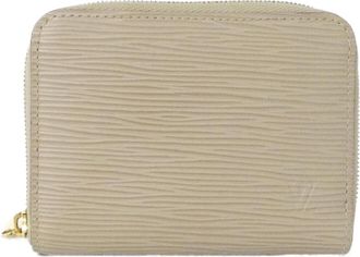 Louis Vuitton Beige Leather Coin Purse/Coin Case (Pre-Owned)