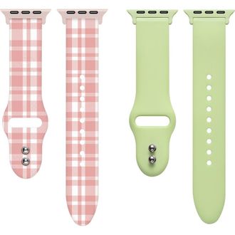 Posh Tech 2-Pack Silicone Apple Watch Watchbands in Green Multi at Nordstrom Rack