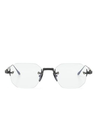 Akoni Juno-One geometric-frame glasses - unisex - Titanium - 47 - Grey