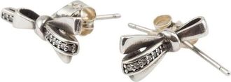 Pandora Briljante Strik Oorbellen - Dames - Oorbellen - Grijs - ONE Size - Accessoires