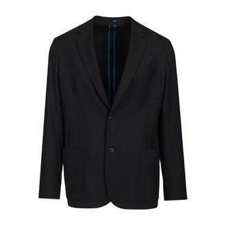 Paul Smith Blazer in Lana Non Foderato - - Jackets - Uomo - Nero - 2XL