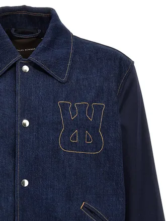Wales Bonner Denim Varsity Jacket - Navy