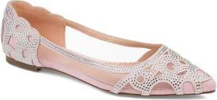 Journee Collection Batavia Rhinestone Flat in Blush at Nordstrom Rack, Size 5.5