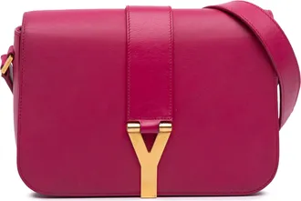 Saint Laurent Pre-owned Womens Sac Classique Y Crossbody Bag - Fuschia Leather - One Size