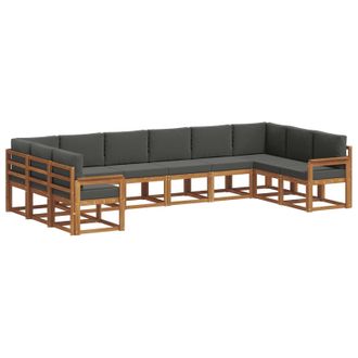 vidaXL Conjunto De Sof&aacute;s De Exterior 10 Pcs Natural Y Antracita Vidaxl