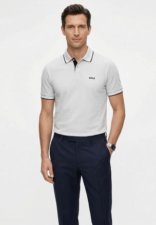 Boss Green by Hugo Boss Poloshirt BOSS GREEN Paul, Herren, Gr. 3XL, grau (light, pastel grau053), Jersey, Obermaterial: 92% Baumwolle, 8% Elasthan, slim fit, hoch geschlossen