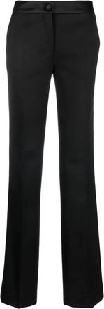 Maison Margiela Zwarte wollen broek - Dames - Wijde Broeken - Zwart - XS - Wol - Broeken