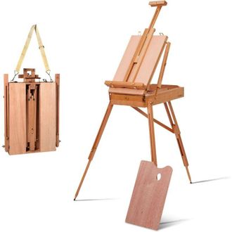 Costway Costway - Cavalletto Regolabile Treppiede con Cassetto, Cavalletto Professionale Multiuso, per Dipingere e Disegnare, Cavalletto per Pittura in Legno