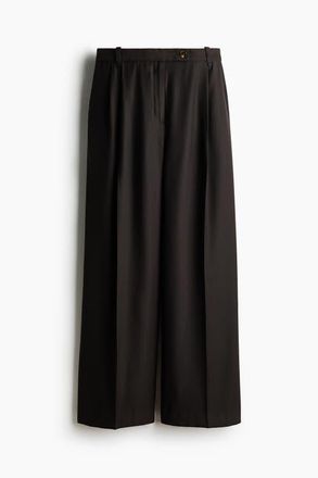 H&M Tailored Trousers in Dark Brown at Nordstrom, Size 12
