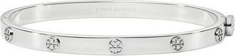 Tory Burch Thin Icon Hinge Bracelet in Tory Silver at Nordstrom, Size Medium