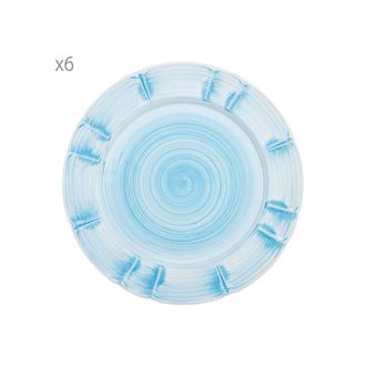 Arcucci Set of 6 Provence Spiral Fruit Plate, Turquoise