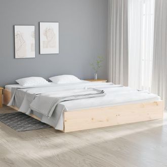 vidaXL Estructura De Cama Doble Sin Colch&oacute;n Madera Maciza 150x200 Cm Vidaxl