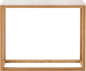 Maisons du monde Consola de mármol blanca y roble macizo