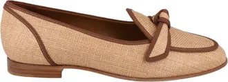 Alexandre Birman Grosgrain-Trim Raffia Loafers