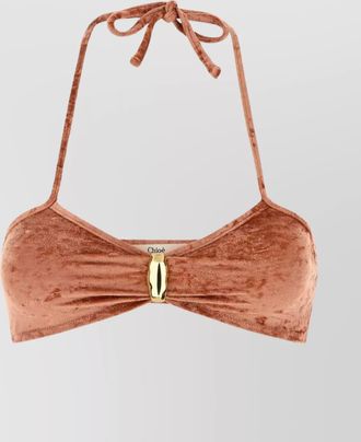 Chlo&eacute; velvet bikini top