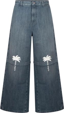 Palm Angels Palm Tree Denim Pants - - Jeans - Uomo - Blu - W34