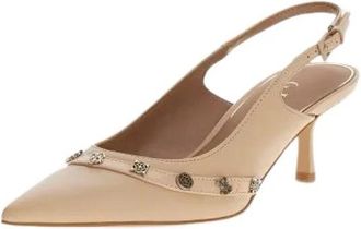 Guess Yanai 4G Peony Logo Slingbacks - Dames - Pumps - Beige - 37 EU - Leer - Schoenen