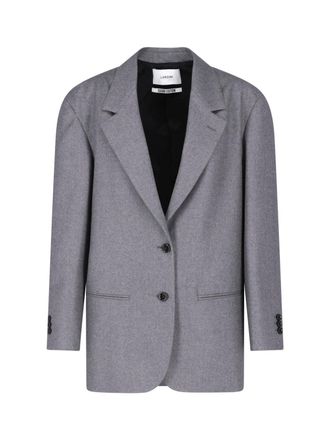 Lardini Grey Single-Breasted Cashmere Blazer