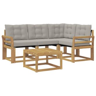 vidaXL Conjunto De Sof&aacute;s De Exterior 5 Pcs Blanco Y Gris Claro Vidaxl