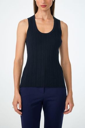 Trina Turk Gibraltar Scoop Neck Knit Tank in Indigo at Nordstrom, Size Xx-Large