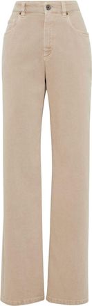 Brunello Cucinelli straight-leg jeans - women - Cotton/Elastane - 46 - Brown