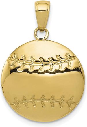 Diamond2Deal 10k Yellow Gold Diamond-Cut Baseball Charm