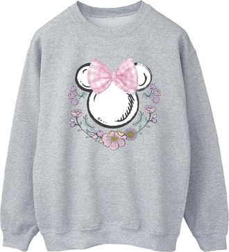 Disney Dames/Dames Minnie Mouse Strikjes & Bloemen Sweatshirt (Sportgrijs)