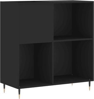 vidaXL Vidaxl - Mueble para discos madera contrachapada negro 84,5x38x89 cm