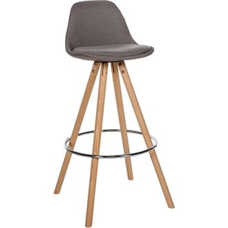 Clp Clp - Taburete De Bar Corbin De Tela Con Base De 4 Patas Redondas Gris Topo Natural