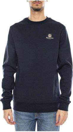 Aquascutum Crew Neck Fleece Sweatshirt - Heren - Sweatshirts - Blauw - XL - Katoen - Hoodies & sweatvesten