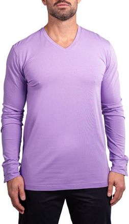 Maceoo Edison Ascension V-Neck Long Sleeve T-Shirt in Purple at Nordstrom, Size 3