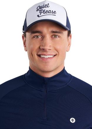 Coolibar &ETH; Birdie Breeze Performance Golf Rope Cap with Protection, UPF 50+ Sun Protection in Navy/white Stripe at Nordstrom