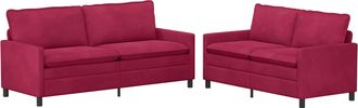 vidaXL Juego De Sof&aacute; 2 Uds. Rojo Vino Terciopelo Vidaxl