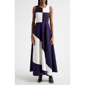 Busayo Dami Colorblock A-Line Dress in Indigo Blue, White at Nordstrom Rack, Size Xx-Small