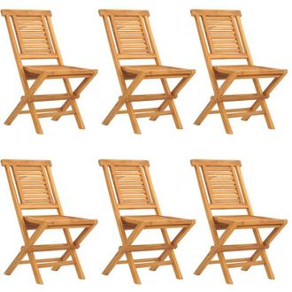 vidaXL Sillas De Jard&iacute;n Plegables 6 Uds Madera Maciza Teca 47x63x90 Cm Vidaxl