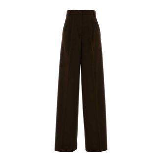 Max Mara Dames, Broeken, Bruin, Maat: M Wol