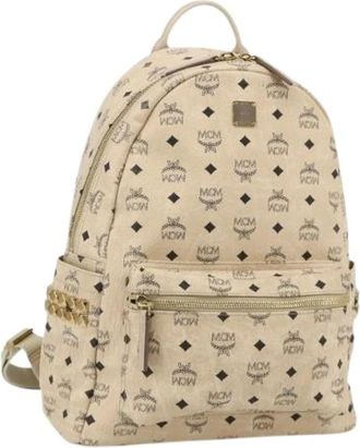 MCM Pre-owned Backpacks, female, Beige, Size: ONE SIZE Pre-owned Backpack