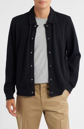 Wax London Hays Jersey Snap-Up Overshirt in Black at Nordstrom Rack, Size Small