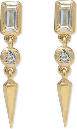 Anzie M&eacute;lia Carr&eacute; Dagger Earrings in Yellow Gold at Nordstrom